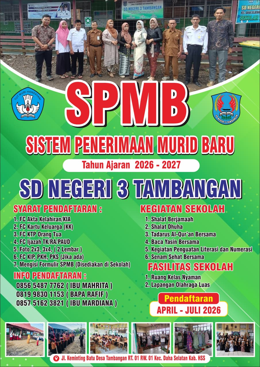 Brosur SD NEGERI 3 TAMBANGAN